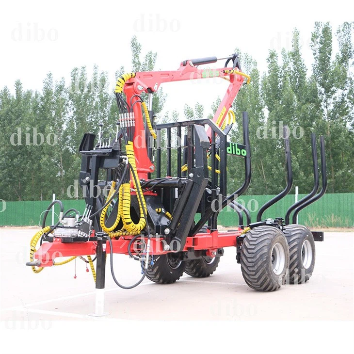 Log Grapple Crane With Trailer